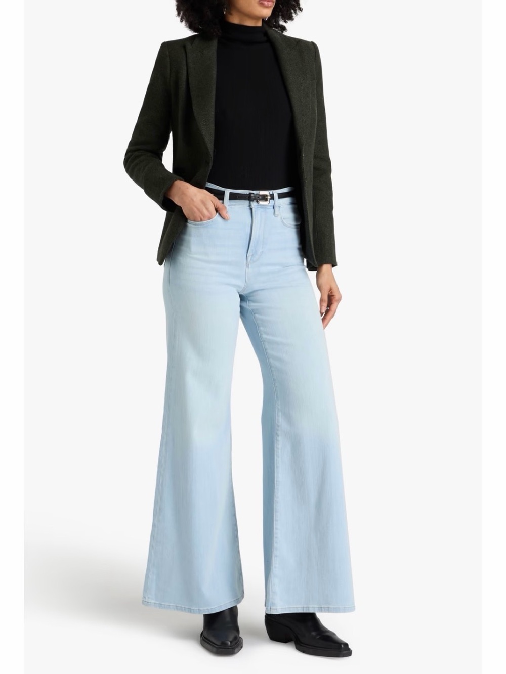 FRAME Le Palazzo High Rise Wide Leg Jeans Light Wash Size 31 NWT $288 - Picture 2 of 14
